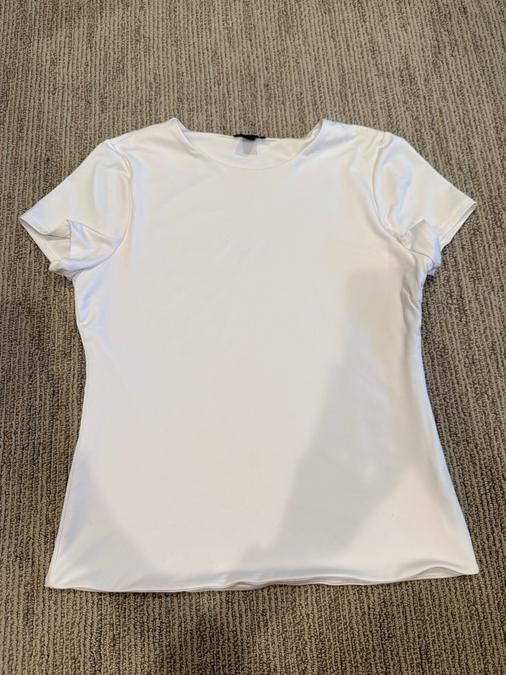 Halogen White Short Sleeve Double-lined Crewneck Tee